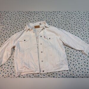 PINK Victoria's Secret White Denim Oversized Jacket